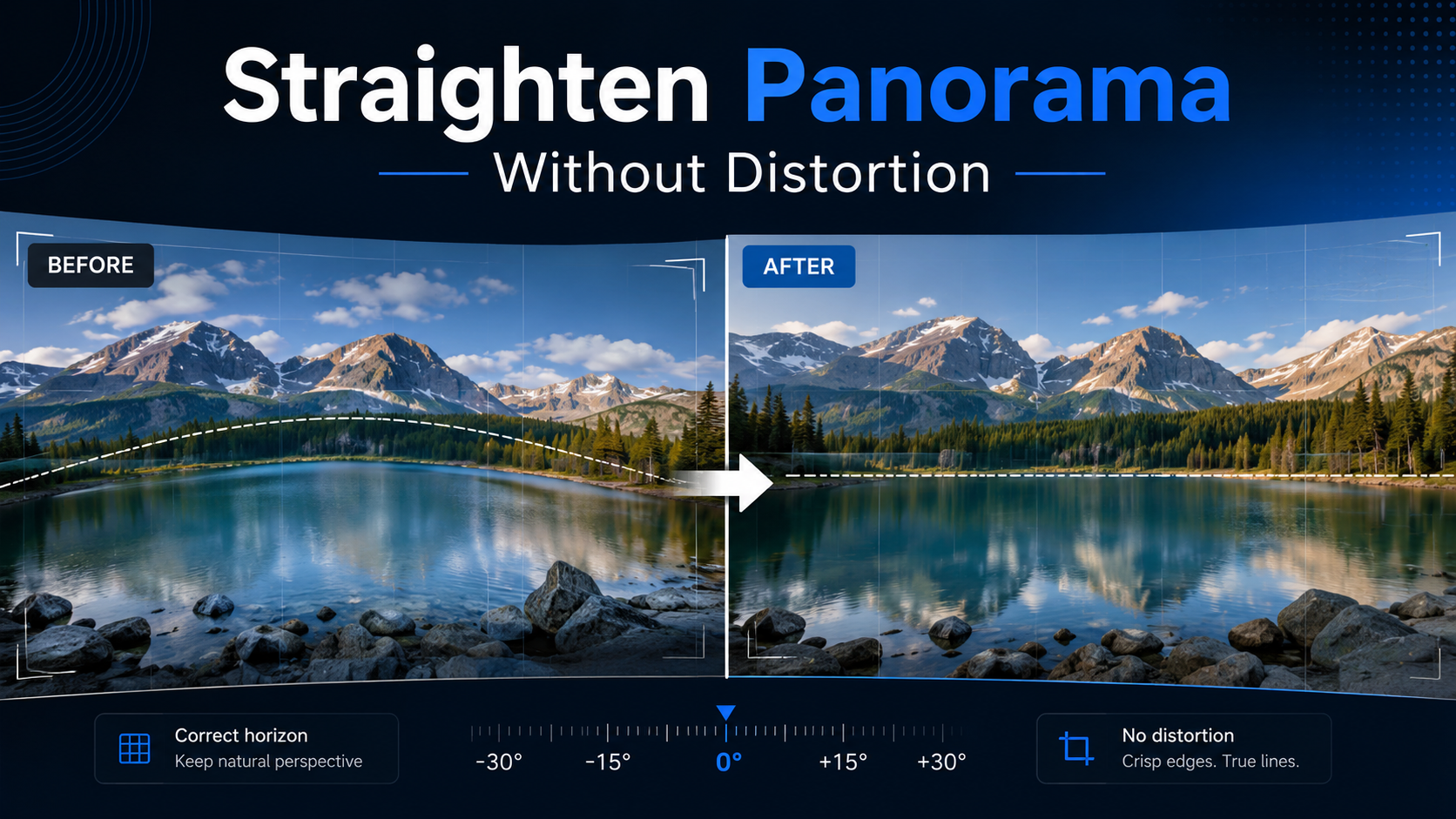 How to Straighten a Panorama Image Without Distortion